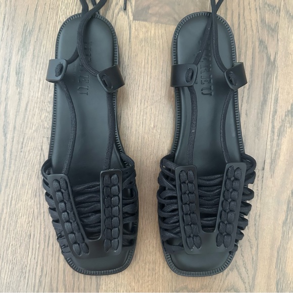 Hereu Shoes - NWT Hereu Women's Consell Ankle Tie Calf Leather Sandal Black Size EU 41 US 10.5